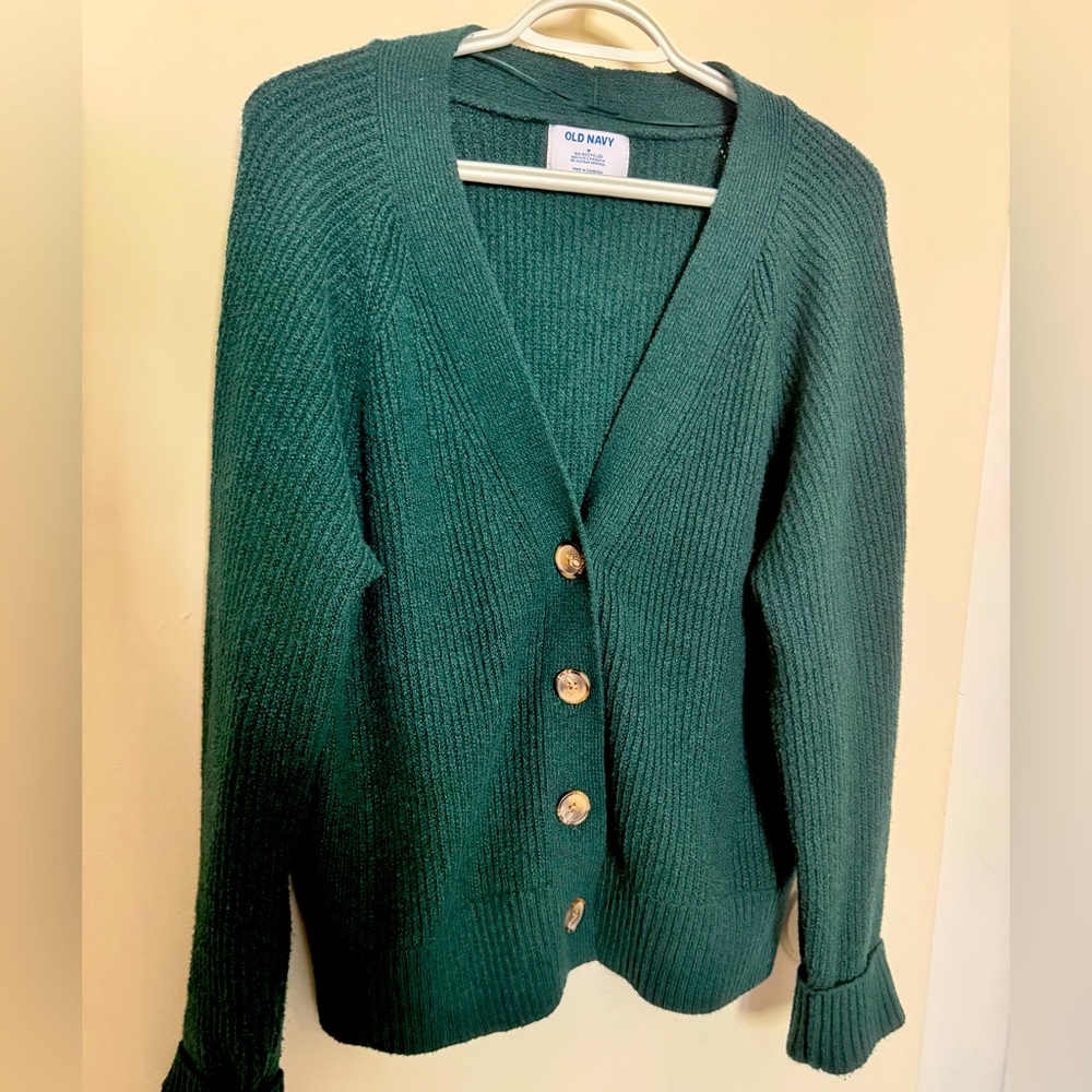 Old Navy green cardigan size medium